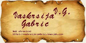 Vaskrsija Gabrić vizit kartica